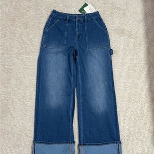 HALARA Wide Leg Denim Jeans - Deep Blue